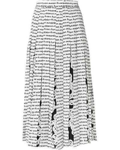 Diane von Furstenberg Geplooide Rok Met Print - Wit