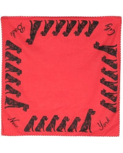 Bode Monday Cotton Scarf - Red