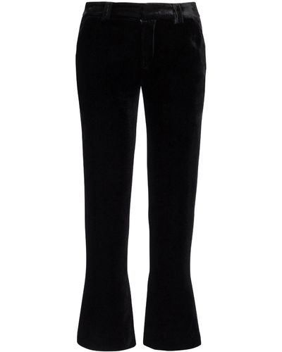 Balmain Cropped Velvet Pants - Black