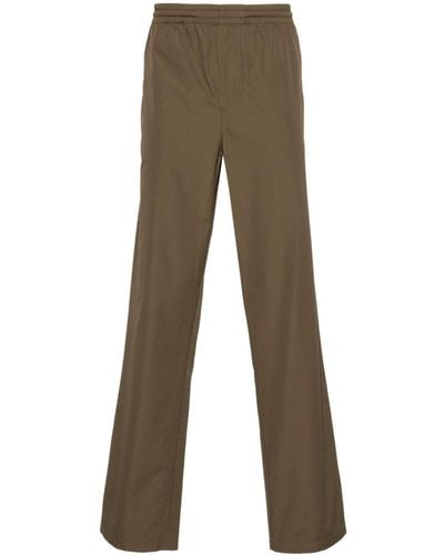 Aspesi Poplin Cotton Straight-leg Trousers - Brown