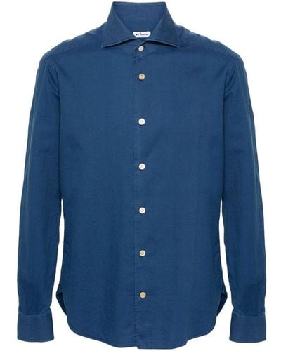 Kiton Long-sleeve cotton shirt - Blau