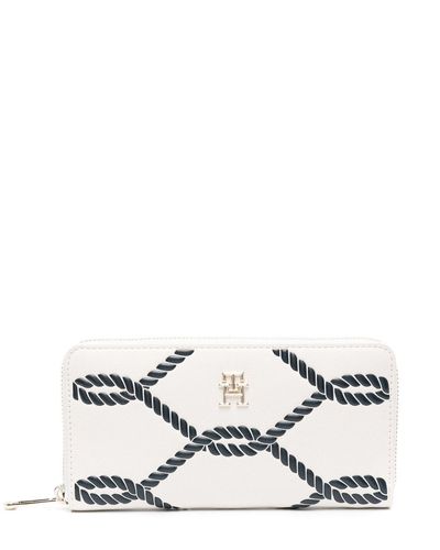 Tommy Hilfiger Rope-embossed Zip-fastening Wallet - White