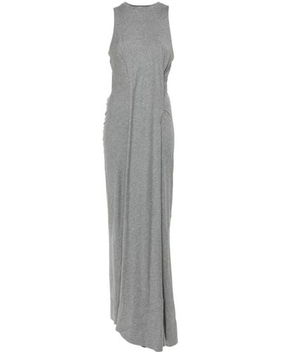 Victoria Beckham Gathered-detail Maxi Dress - Grey