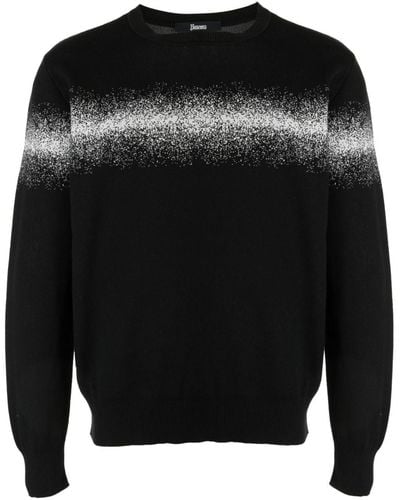 Herno Sweater Met Spray-effect - Zwart