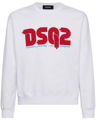 DSquared² Logo-Print Cotton Sweatshirt - White