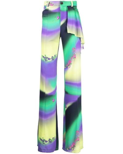Natasha Zinko Pantalones anchos con estampado degradado - Multicolor