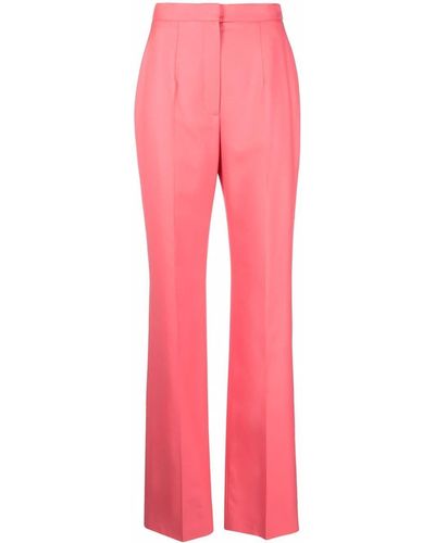 Alexander McQueen Pantalon de tailleur en laine à taille haute - Rose