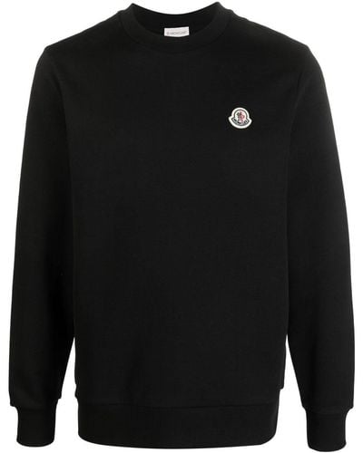 Moncler Sweatshirt mit Logo-Patch - Schwarz