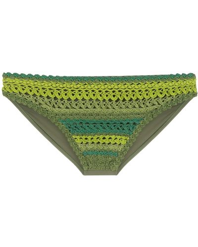 Amir Slama Slip de bain en crochet - Vert