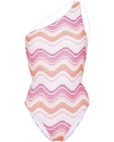 Missoni Chevron-knit Swimsuit - Pink