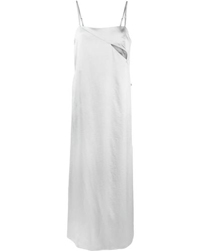 Low Classic Cut-out Sleeveless Midi Dress - White