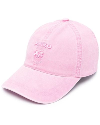 Pinko Logo-embroidered Cotton Cap - Pink
