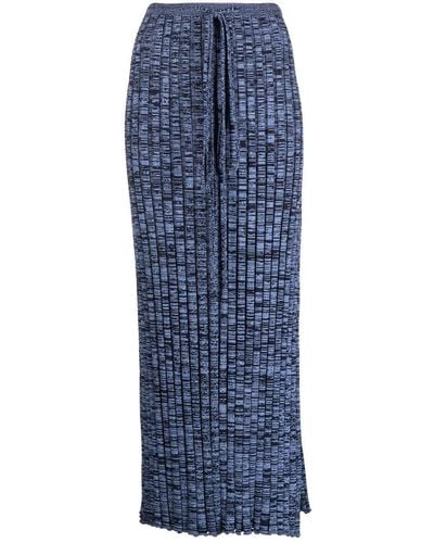 Christopher Esber Ribbed Marl-knit Maxi Skirt - Blue