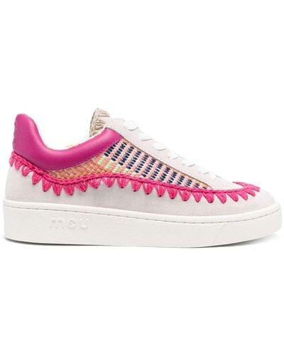Mou Schuhe Stitch-embellished Sneakers - Pink