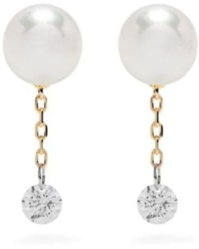 Mizuki 14kt Gold Sea Of Beauty Pearl And Diamond Stud Earrings - White