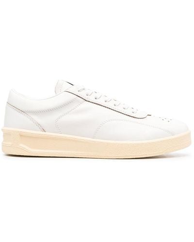 Jil Sander レースアップ レザースニーカー - ホワイト