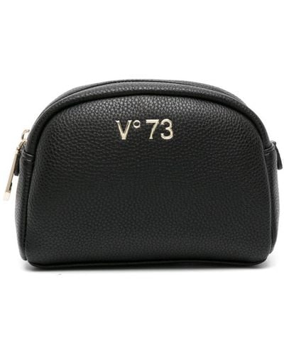 V73 Logo-plaque Make-up Bag - Black