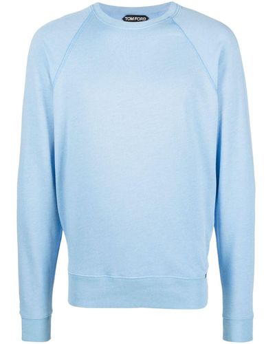Tom Ford Sweatshirt mit rundem Ausschnitt - Blau