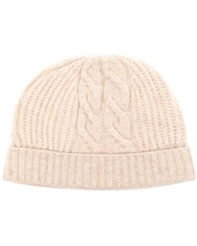 N.Peal Cashmere Cable-knit Cashmere Beanie - Natural