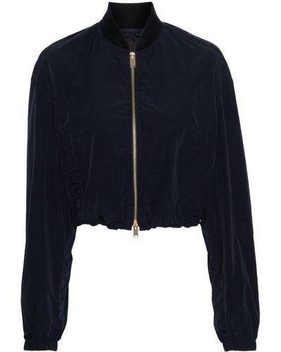 Fabiana Filippi Cropped Bomber Jacket - Blue