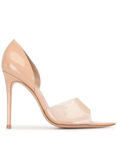 Gianvito Rossi Bree 105mm Patent Leather Court Shoes - Natural