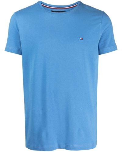 Tommy Hilfiger T-Shirt mit Logo-Stickerei - Blau