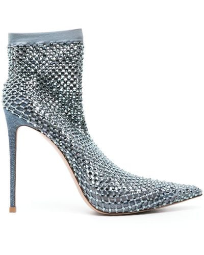 Le Silla Gilda 115mm Crystal-embellished Boots - Blue