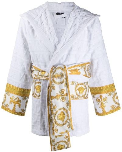 Versace I Love Baroque Short Robe - White