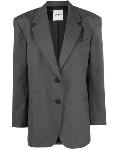 Sandro Blazer monopetto con revers a lancia - Nero