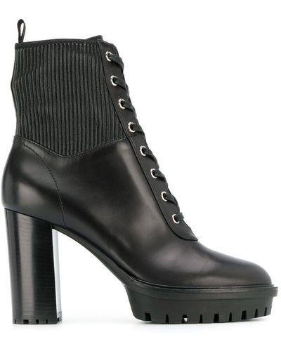 Gianvito Rossi Lace-up Platform Boots - Black