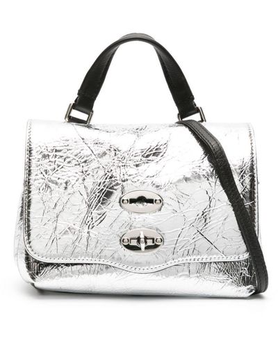 Zanellato Small Postina Lume Metallic Crossbody Bag - White