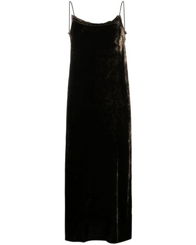 Uma Wang Robe en velours à coupe mi-longue - Noir
