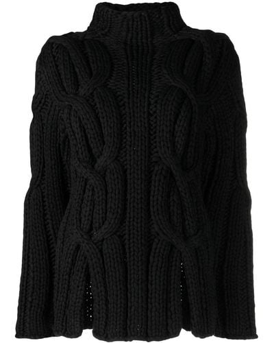 Dion Lee Cable-knit Mock-neck Sweater - Black