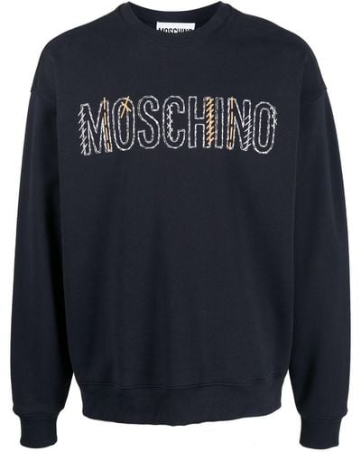 Moschino Sweatshirt mit Logo-Stickerei - Blau