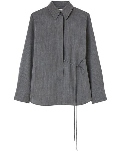 Jil Sander Wrap Wool Shirt - Grey