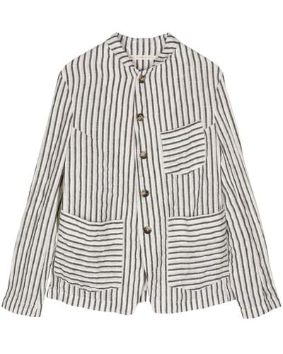 Forme D'expression Stripe-pattern Jacket - White