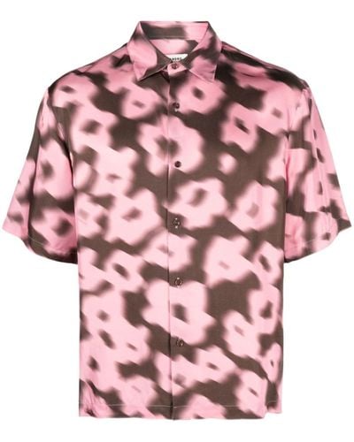 Sandro Floral-print Short-sleeve Shirt - Pink
