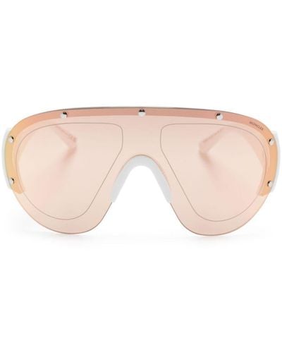 Moncler Logo-plaque Oversize-frame Sunglasses - Pink