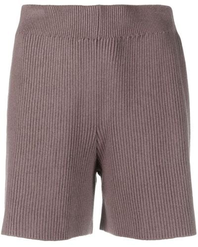 JOSEPH Ribbed-knit Silk-blend Shorts - Purple