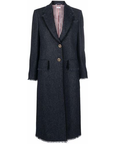 Thom Browne Tweed Single-breasted Coat - Black