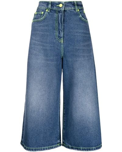 MSGM Cropped Wide-leg Jeans - Blue