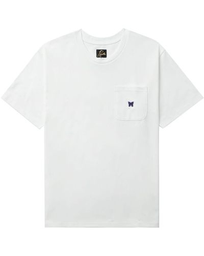 Needles Camiseta con mariposa bordada - Blanco