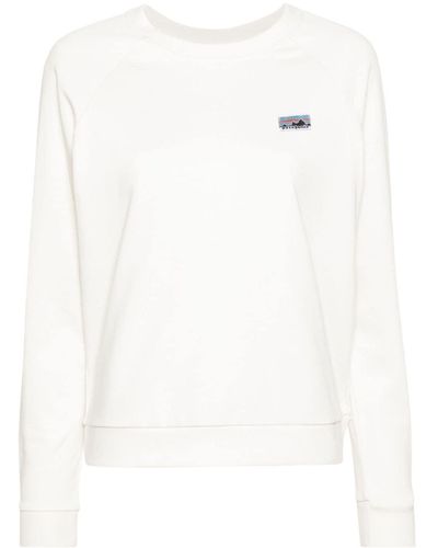 Patagonia Bio-Baumwoll-Sweatshirt mit Logo-Patch - Weiß