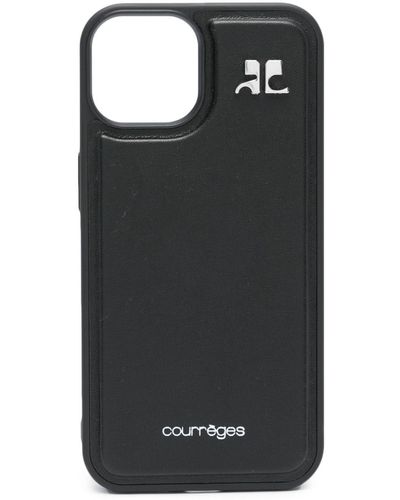 Courreges I-phone 14 Logo-plaque Case - Black