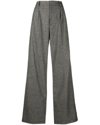 Isabel Marant Wide-leg Pinstripe Pants - Gray