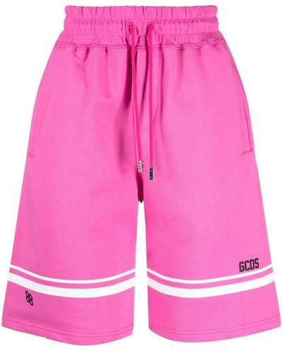 Gcds Sports Shorts With Logo Print - Pink