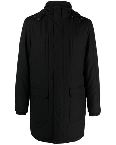 Corneliani Gefütterter Mantel mit Stehkragen - Schwarz