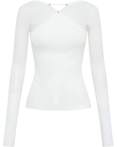 Dion Lee Paneled Boat-neck Top - White