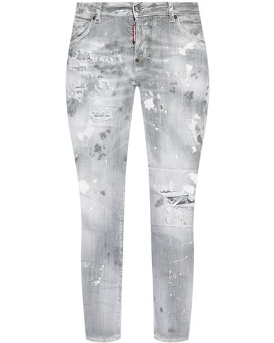 DSquared² Logo-patch Cotton-blend Jeans - Gray