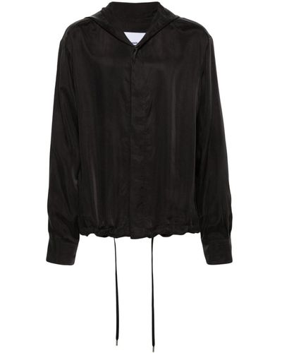 Costumein Otaru フーデッド シャツジャケット - ブラック